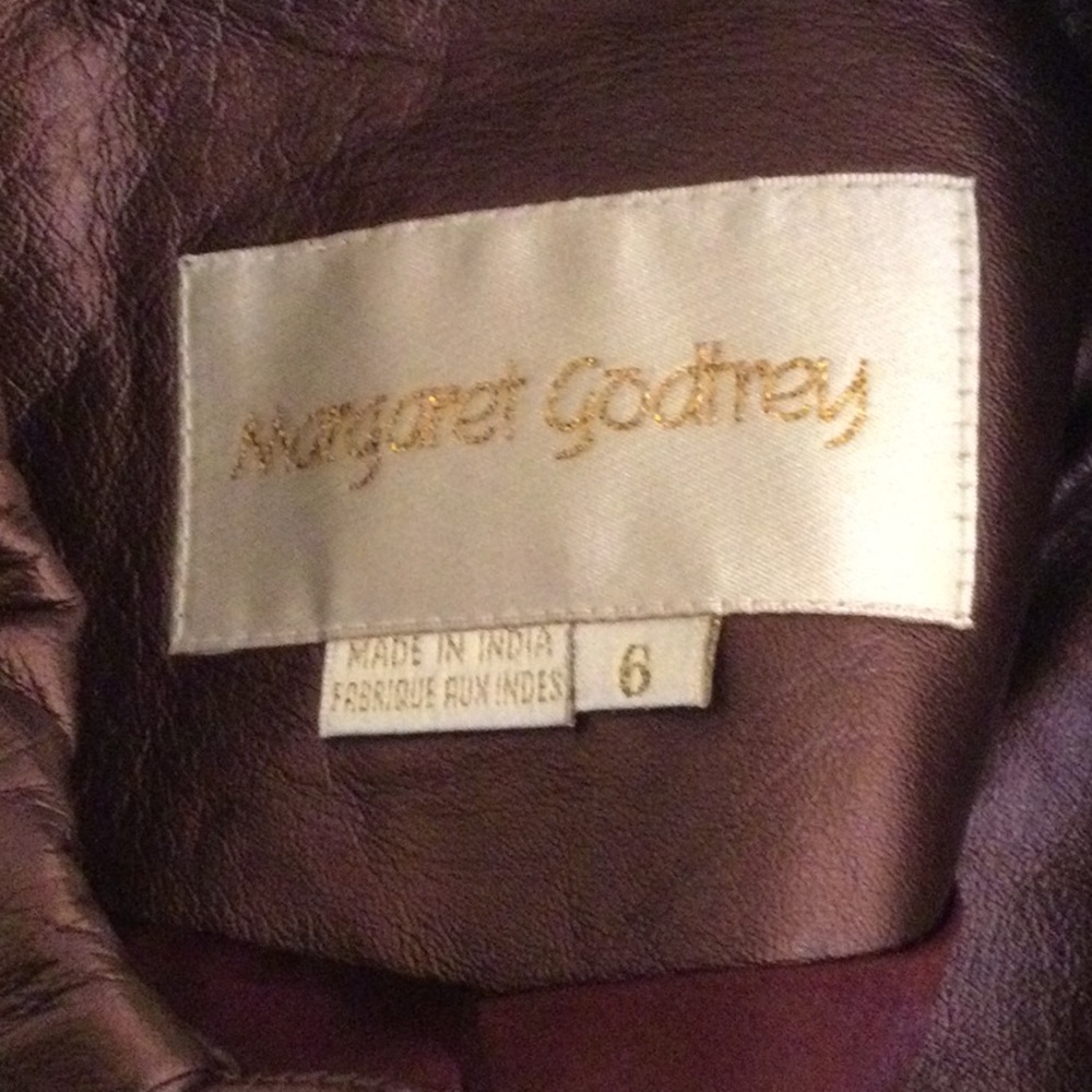 Vintage Margaret Godfrey Leather Blazer Jacket Sz 6 .. - Picture 6 of 6